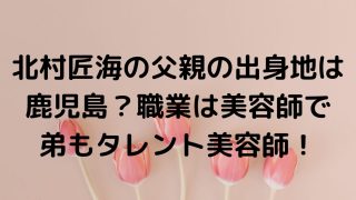 北村匠海の父親の出身地は鹿児島？美容師をやっていると噂だけど