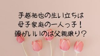 手越祐也の生い立ちは母子家庭の一人っ子！頭がいいのは父親譲り？