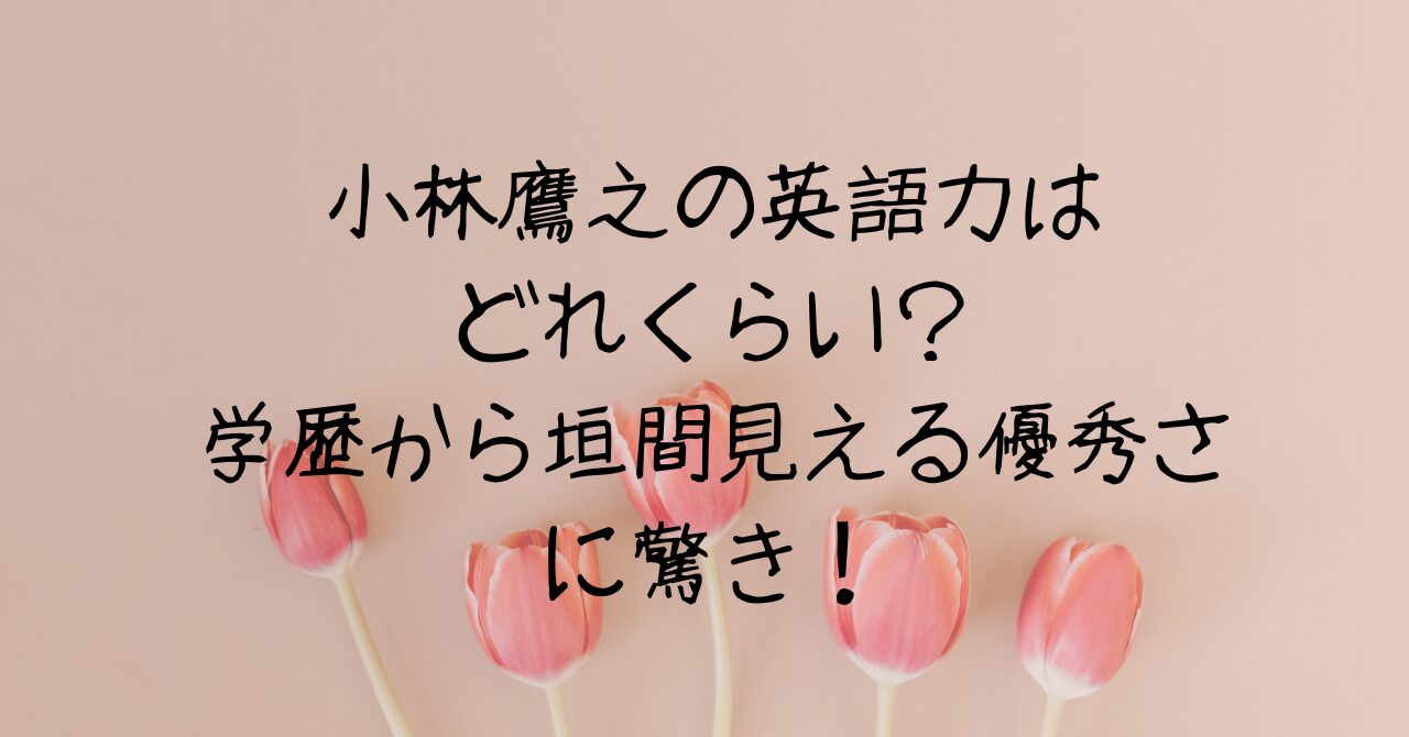 小林鷹之の英語力はどれくらい？学歴から垣間見える優秀さに驚き！