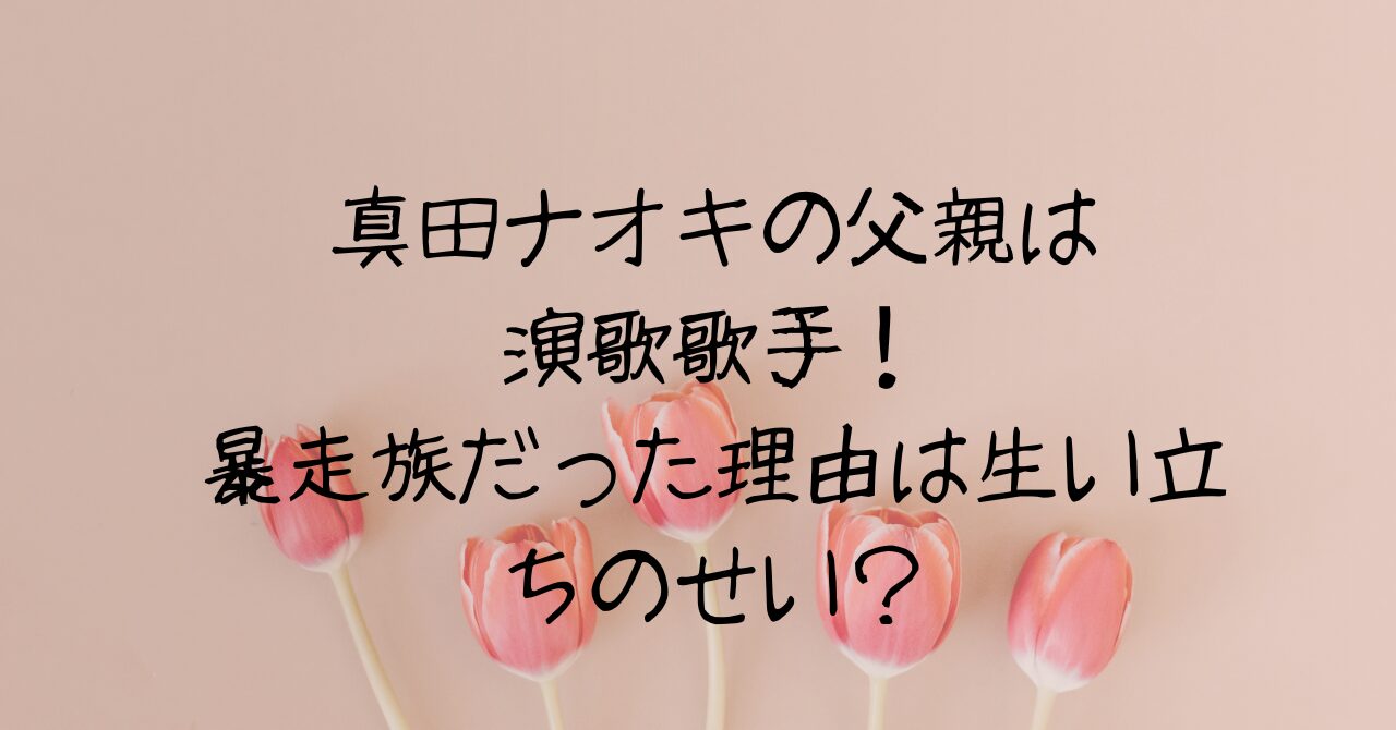 真田ナオキの父親は演歌歌手！暴走族だった理由は生い立ちのせい？
